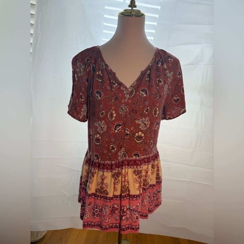 Knox Rose Floral Blouse in Red and Yellow
